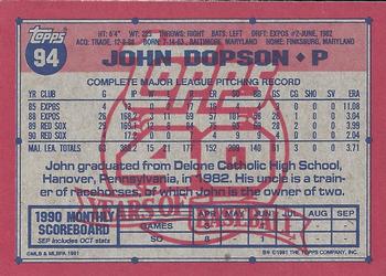 1991 Topps - Desert Shield #94 John Dopson Back
