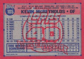 1991 Topps - Desert Shield #105 Kevin McReynolds Back