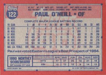 1991 Topps - Desert Shield #122 Paul O'Neill Back