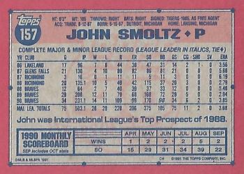 1991 Topps - Desert Shield #157 John Smoltz Back