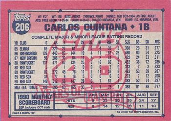 1991 Topps - Desert Shield #206 Carlos Quintana Back