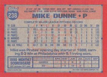 1991 Topps - Desert Shield #238 Mike Dunne Back