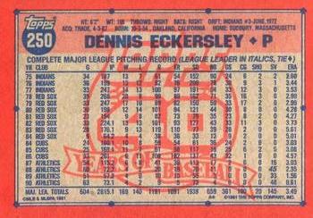 1991 Topps - Desert Shield #250 Dennis Eckersley Back