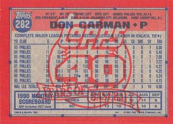 1991 Topps - Desert Shield #282 Don Carman Back