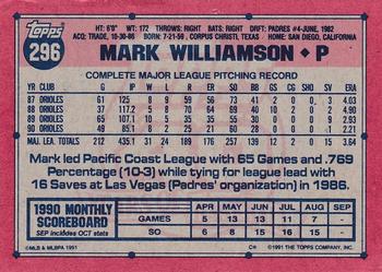 1991 Topps - Desert Shield #296 Mark Williamson Back
