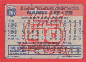1991 Topps - Desert Shield #297 Manny Lee Back