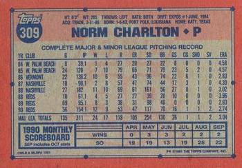 1991 Topps - Desert Shield #309 Norm Charlton Back