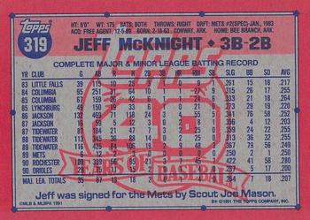 1991 Topps - Desert Shield #319 Jeff McKnight Back
