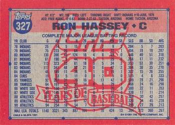 1991 Topps - Desert Shield #327 Ron Hassey Back