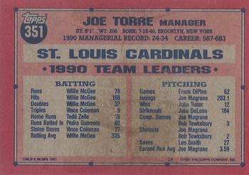 1991 Topps - Desert Shield #351 Joe Torre Back