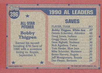 1991 Topps - Desert Shield #396 Bobby Thigpen Back