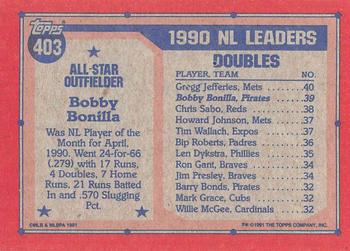 1991 Topps - Desert Shield #403 Bobby Bonilla Back