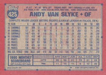 1991 Topps - Desert Shield #425 Andy Van Slyke Back