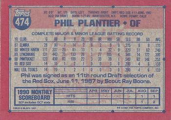 1991 Topps - Desert Shield #474 Phil Plantier Back