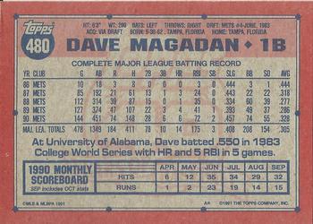 1991 Topps - Desert Shield #480 Dave Magadan Back