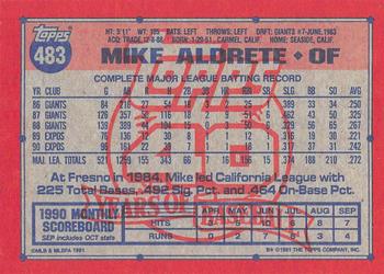 1991 Topps - Desert Shield #483 Mike Aldrete Back
