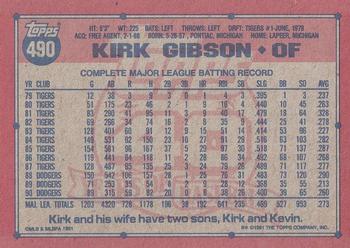 1991 Topps - Desert Shield #490 Kirk Gibson Back