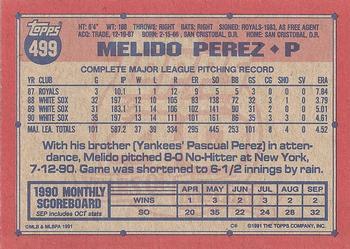 1991 Topps - Desert Shield #499 Melido Perez Back