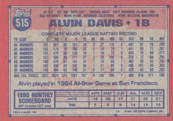 1991 Topps - Desert Shield #515 Alvin Davis Back