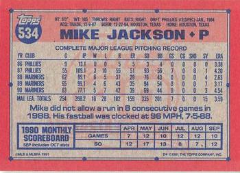1991 Topps - Desert Shield #534 Mike Jackson Back
