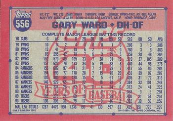 1991 Topps - Desert Shield #556 Gary Ward Back