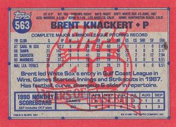 1991 Topps - Desert Shield #563 Brent Knackert Back