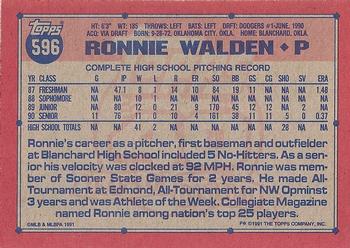 1991 Topps - Desert Shield #596 Ronnie Walden Back