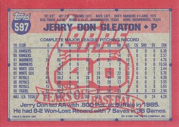 1991 Topps - Desert Shield #597 Jerry Don Gleaton Back