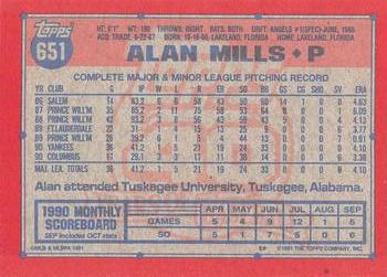 1991 Topps - Desert Shield #651 Alan Mills Back
