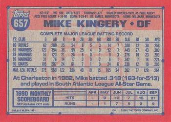 1991 Topps - Desert Shield #657 Mike Kingery Back