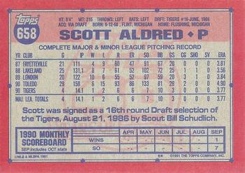 1991 Topps - Desert Shield #658 Scott Aldred Back
