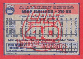 1991 Topps - Desert Shield #686 Mike Gallego Back