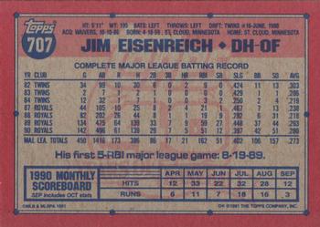 1991 Topps - Desert Shield #707 Jim Eisenreich Back