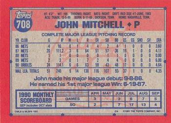 1991 Topps - Desert Shield #708 John Mitchell Back