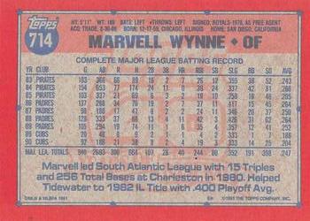1991 Topps - Desert Shield #714 Marvell Wynne Back