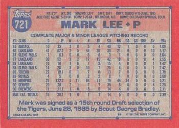 1991 Topps - Desert Shield #721 Mark Lee Back