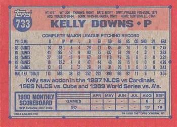 1991 Topps - Desert Shield #733 Kelly Downs Back