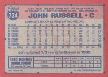 1991 Topps - Desert Shield #734 John Russell Back