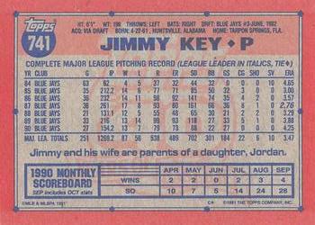 1991 Topps - Desert Shield #741 Jimmy Key Back