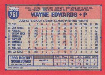 1991 Topps - Desert Shield #751 Wayne Edwards Back
