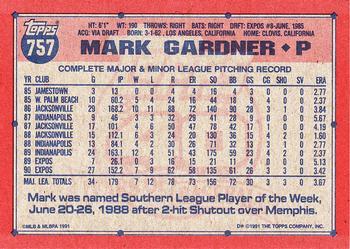 1991 Topps - Desert Shield #757 Mark Gardner Back