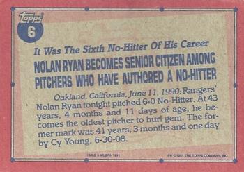 1991 Topps - Desert Shield #6 Nolan Ryan Back