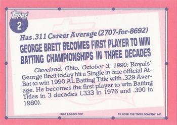 1991 Topps - Collector's Edition (Tiffany) #2 George Brett Back