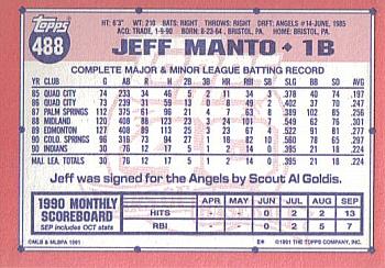 1991 Topps - Collector's Edition (Tiffany) #488 Jeff Manto Back