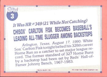 1991 Topps - Collector's Edition (Tiffany) #3 Carlton Fisk Back