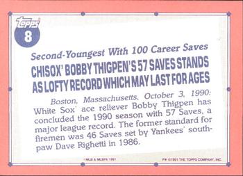 1991 Topps - Collector's Edition (Tiffany) #8 Bobby Thigpen Back