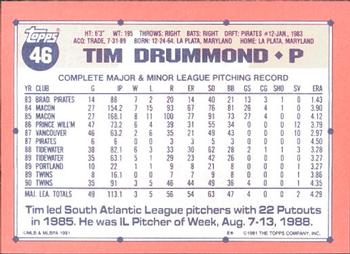 1991 Topps - Collector's Edition (Tiffany) #46 Tim Drummond Back