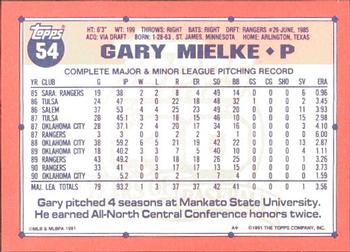 1991 Topps - Collector's Edition (Tiffany) #54 Gary Mielke Back