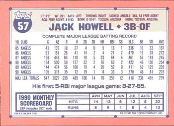 1991 Topps - Collector's Edition (Tiffany) #57 Jack Howell Back