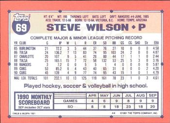 1991 Topps - Collector's Edition (Tiffany) #69 Steve Wilson Back